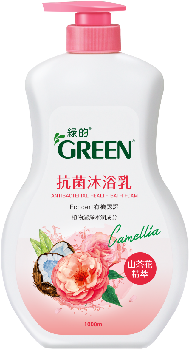 綠的抗菌沐浴乳-山茶花